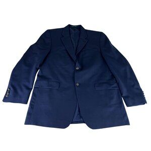 Ralph by Ralph Lauren Wool Blend Blazer Jacket Men's 42L Navy Blue Shoulder Pads